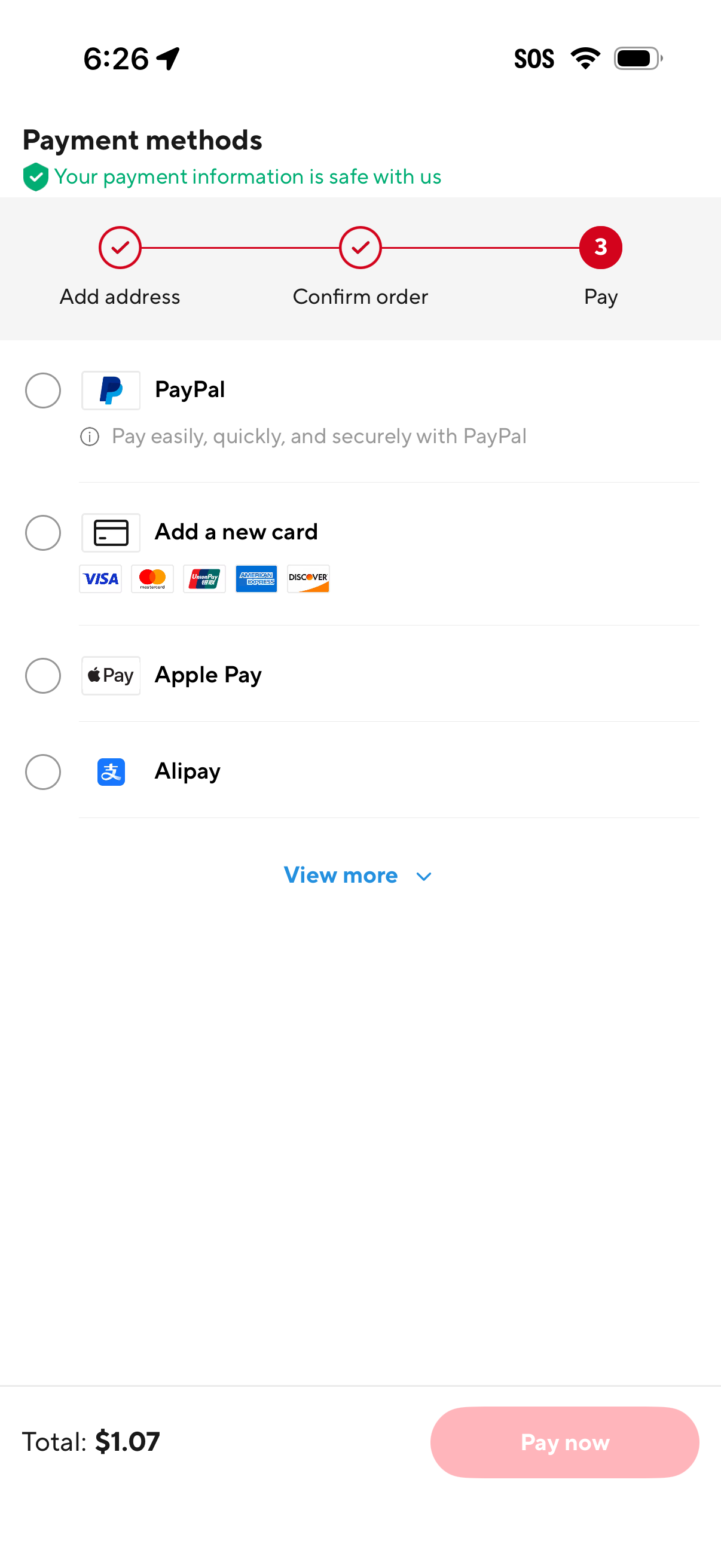 aliexpress checkout screenshot